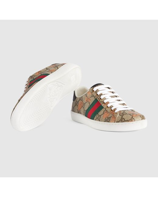 Gucci Brown Ace Berry-Print Sneakers