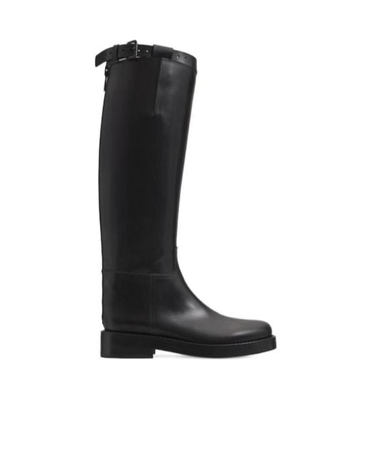 Ann Demeulemeester Black Buckle Boots
