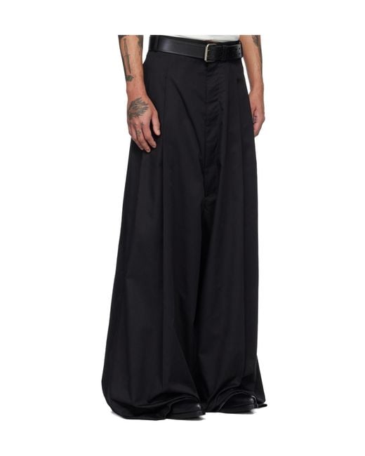 Lu'u Dan Black Lowline Belt Loop Casual Pants for men