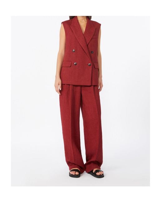 Max Mara Red Studio Mstsumer Pleated Pants