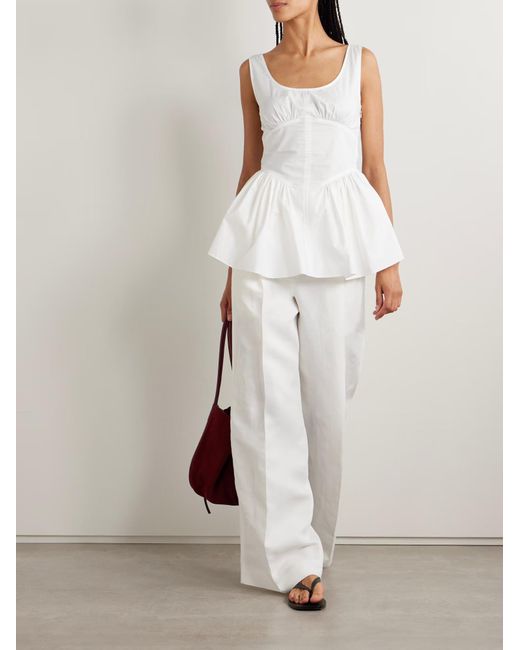 Proenza Schouler White Bader Ruffled Hem Top