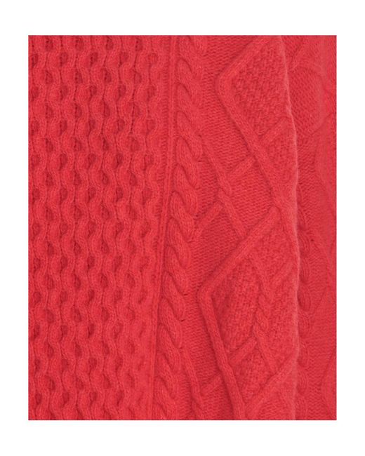 Stella McCartney Red Aran Crewneck Knitted Jumper