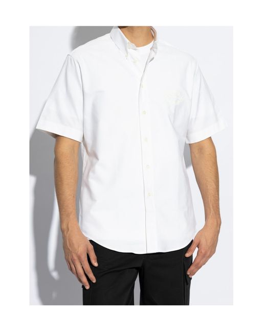 Givenchy White Collared Short-Sleeve Shirt for men