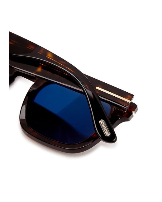 Tom Ford Gray Tortoiseshell Square-Frame Sunglasses