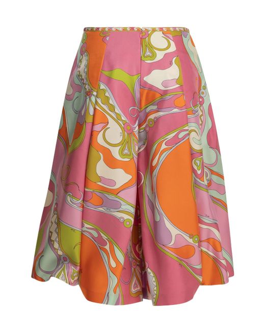 Emilio Pucci Red Pucci Orchidee Printed Sarong Pants