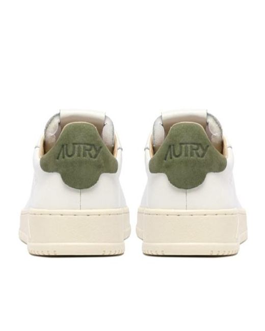 Autry White Dallas Lace-Up Sneakers for men