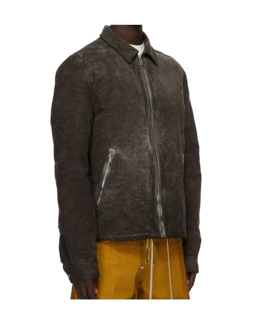 Rick Owens Black Drawstring Hem Zipped Jacket for men