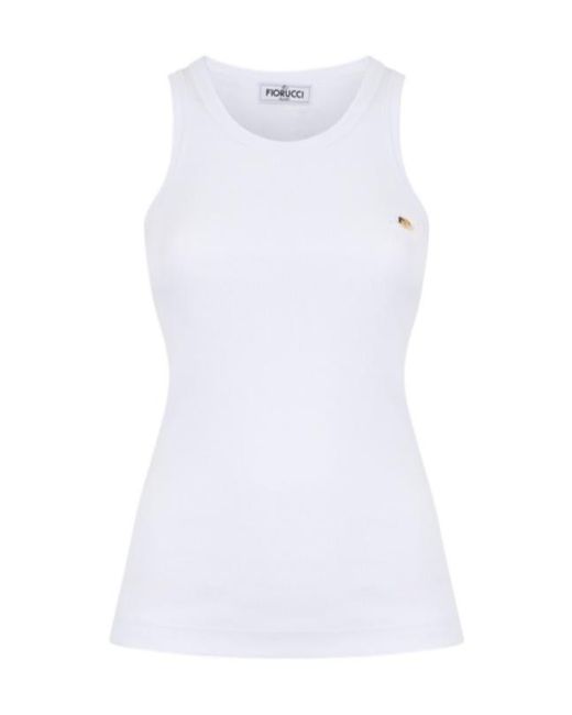 Fiorucci White Angel Patch Tank Top