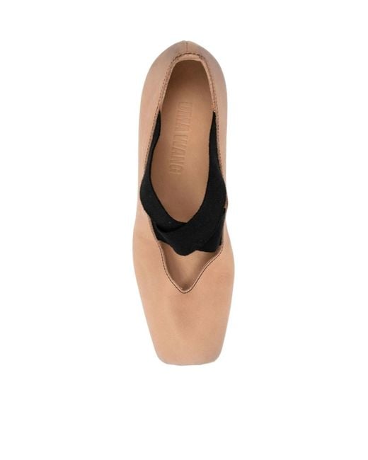 Uma Wang Natural Square Toe Ballet Flats