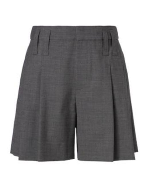 Brunello Cucinelli Gray Wool-Blend Shorts