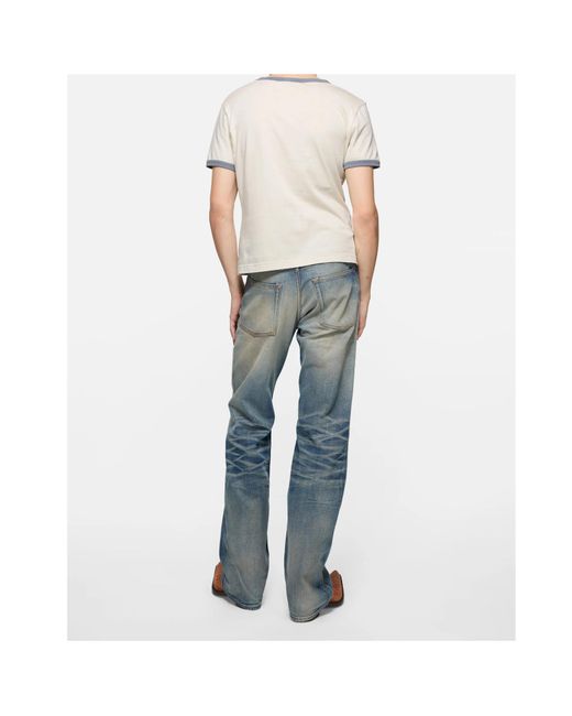 Acne White Graphic T-Shirt for men