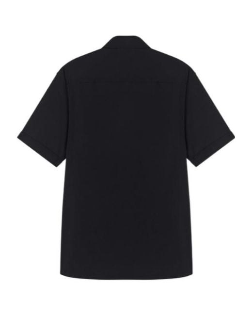 Emporio Armani Black Button-Up Short-Sleeved Shirt for men