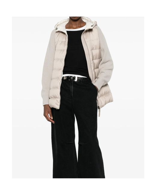 Brunello Cucinelli Natural Shiny Zipped Pull Down Jacket