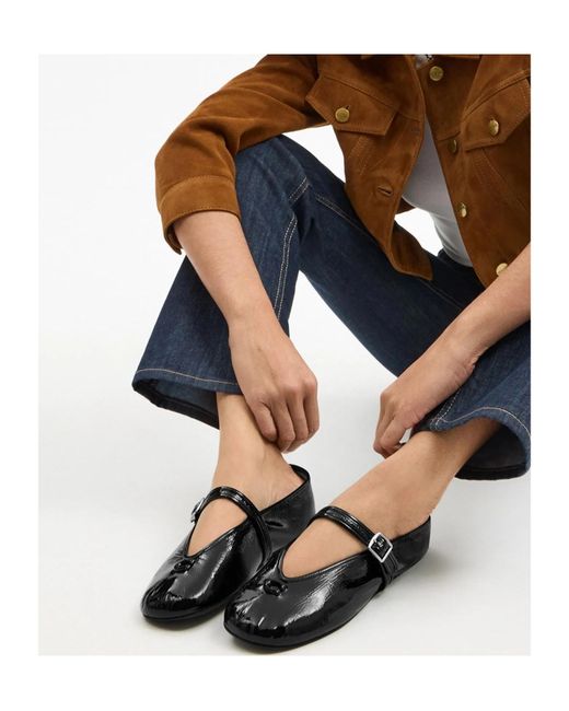 COACH Black Sculpted C Ballet Flats