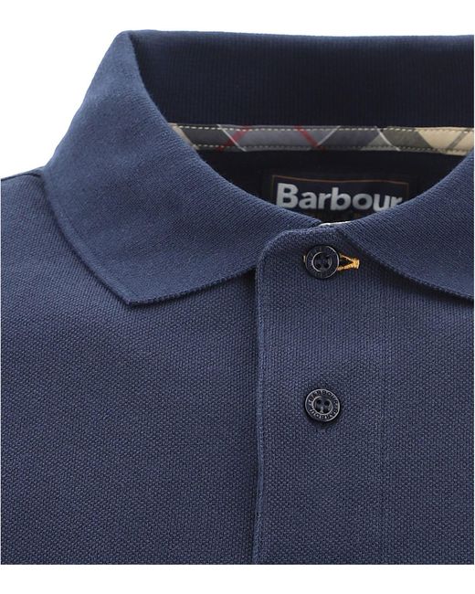 Barbour Blue Piqué Logo Polo Shirt for men