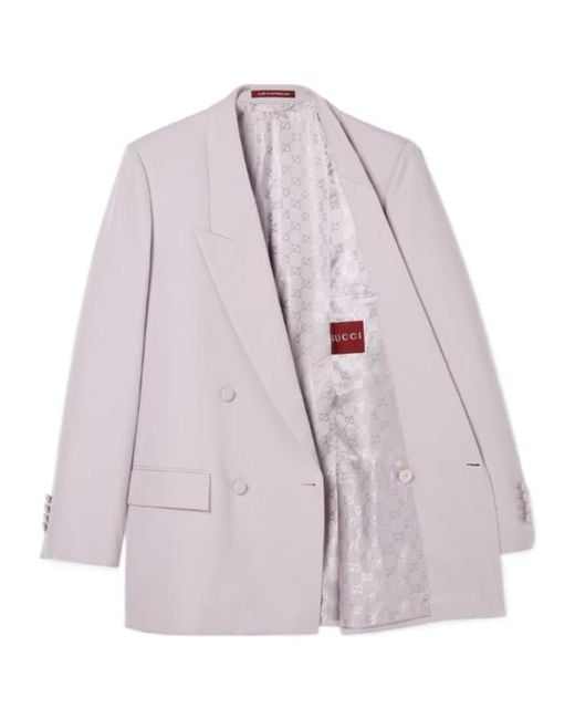 Gucci Purple Double-Breasted Gabardine Jacket for men