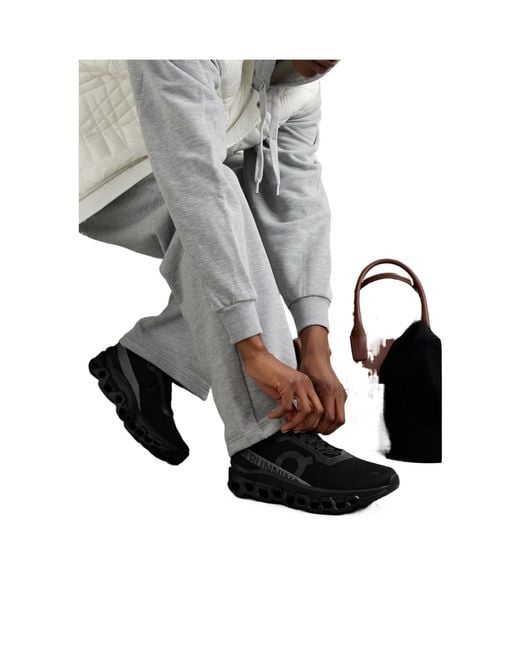 On Shoes Black Rubber-Trimmed Mesh Sneakers