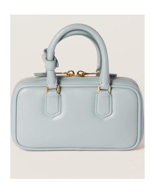 Miu Miu Arcadie Leather Mini-Bag in Gray | Lyst