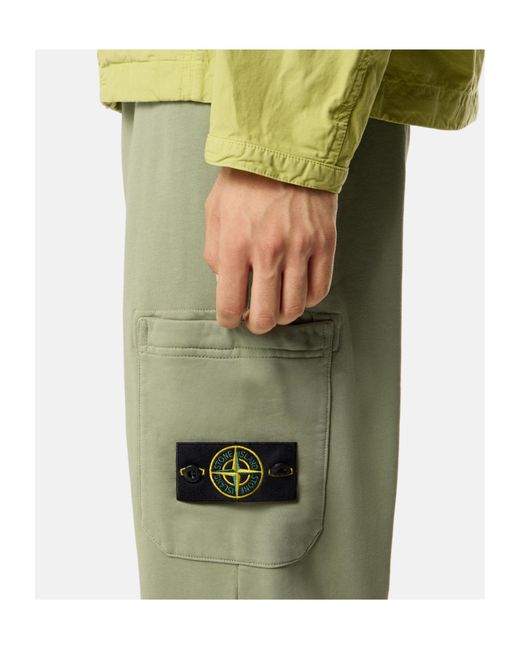 Stone Island Green Patch-Pocket Cotton Track Pants for men