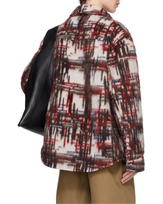 Bottega Veneta Red Drop Shoulder Brushed Jacket for men
