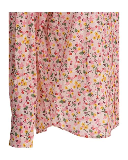 Ines De La Fressange Paris Pink Floral Long Sleeve Top