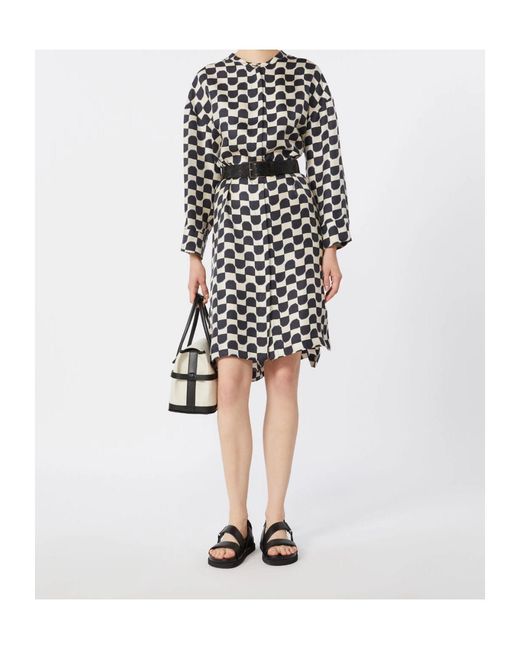 Max Mara White Pure Silk Twill Kaftan