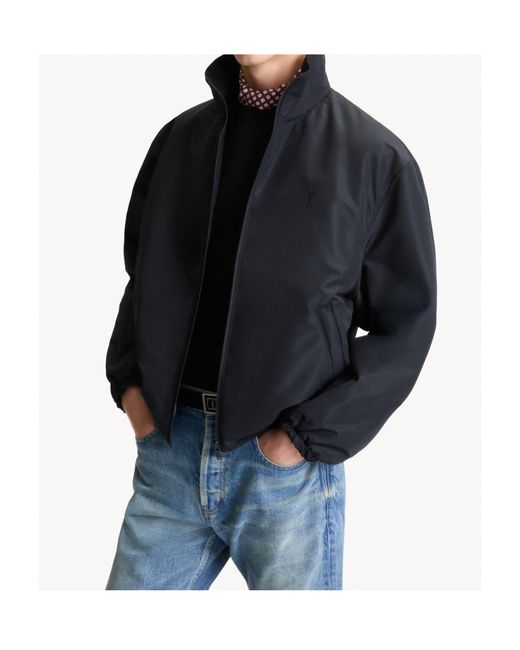Saint Laurent Black Cassandre Windbreaker for men