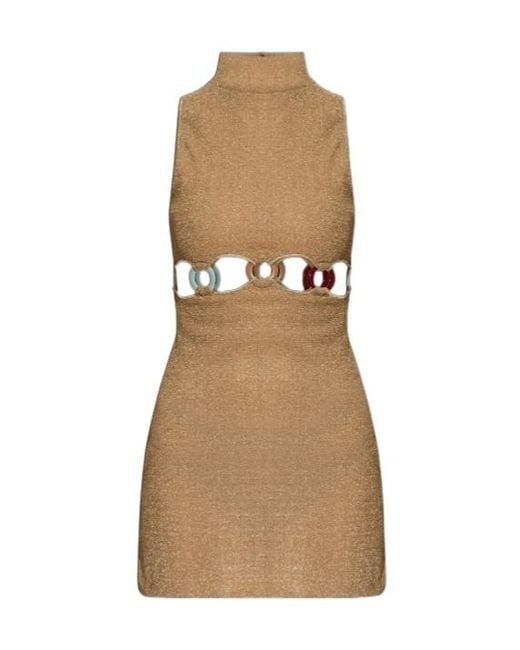 Oseree Natural Oséree Beaded Detailed Cut Out Dress