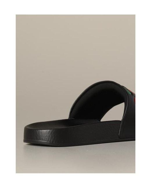 Gucci Black Original Embossed Slides for men