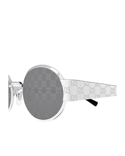 Gucci White Eyewear Oval-Frame Sunglasses for men