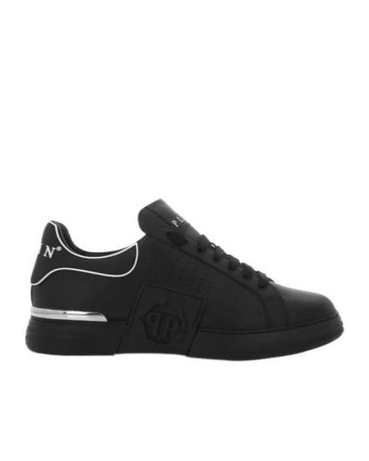 Philipp Plein Black Hexagon Low-Top Sneakers for men
