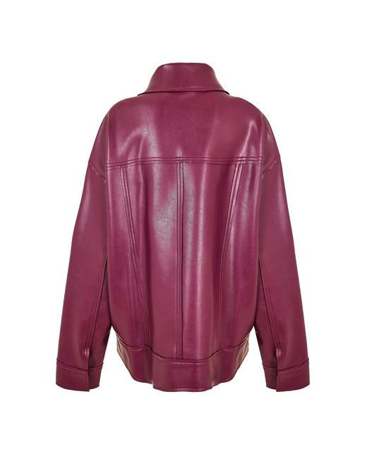 Norma Kamali Red Nk Ovrsz Jean Jkt Ld61