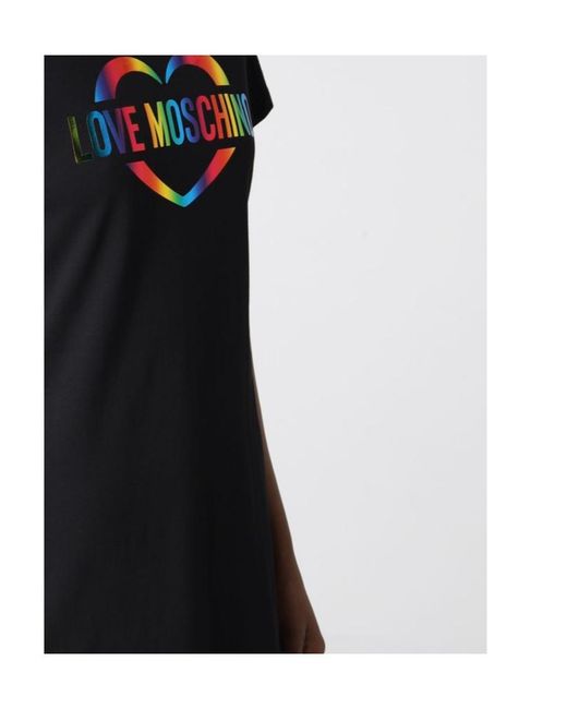 Moschino Black Round Neck Short-Sleeved Dress