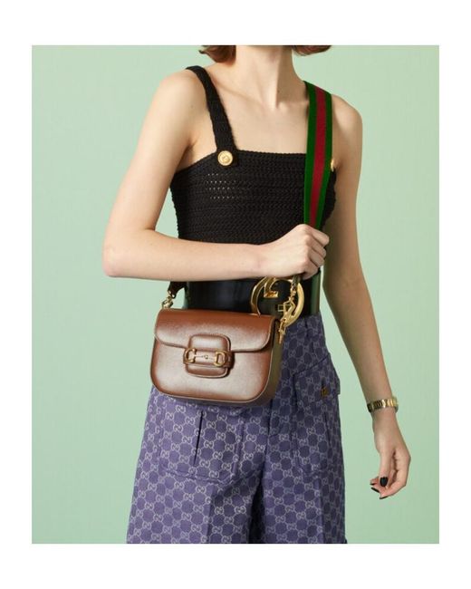 Gucci Brown Horsebit 1955 Mini Crossbody Bag