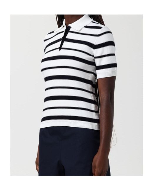 Max Mara Blue Short-Sleeved Knit Polo Shirt