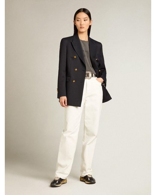 Golden Goose Deluxe Brand White Straight-Leg Jeans