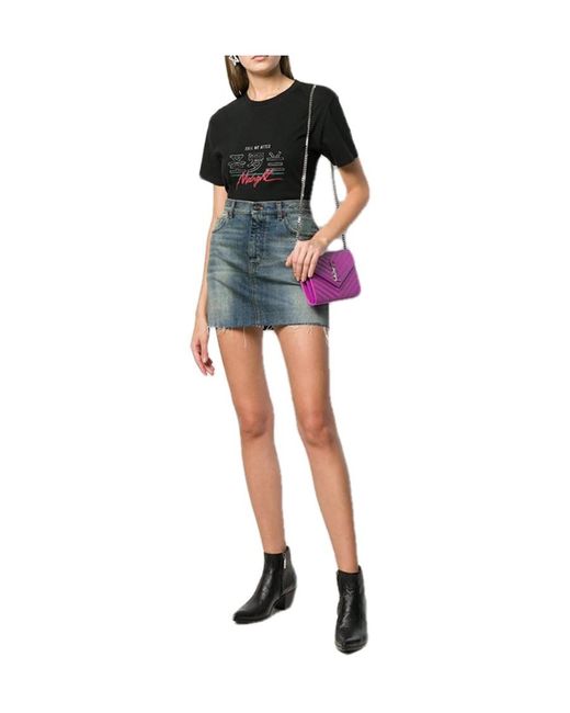 Saint Laurent Black Call Me After Midnight T-Shirt