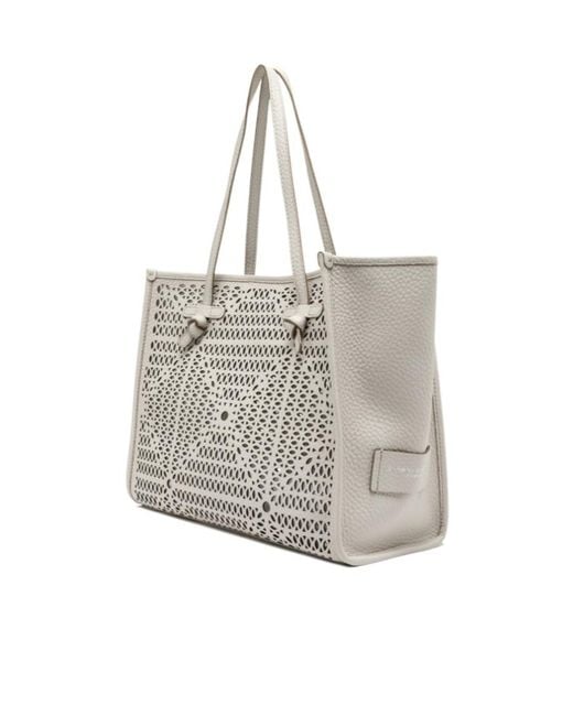 Gianni Chiarini Gray Marcella Laser-Cut Shoulder Bag