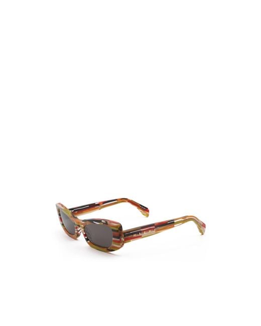 Marni White Geometric Frame Sunglasses for men