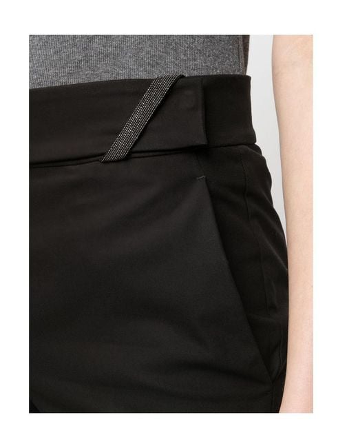 Brunello Cucinelli Black Cropped Tailored Trousers