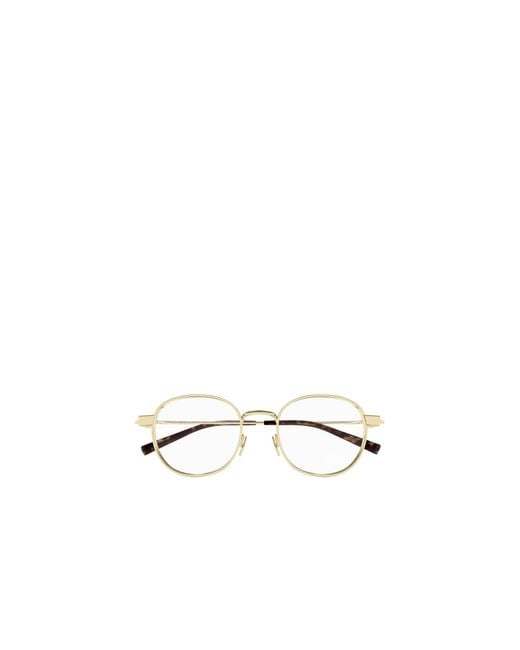 Saint Laurent White Eyewear Oval Frame Glasses for men