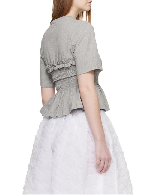 CECILIE BAHNSEN Gray Round-Neck T-Shirt