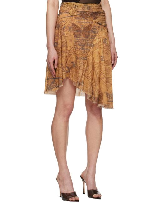 M I S B H V Natural Goa Mesh Midi Skirt