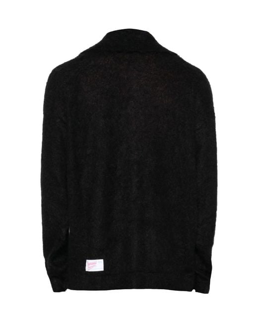 Bonsai Black Logo Patch Knitted Cardigan for men