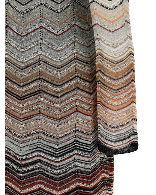 Missoni Gray Chevron Sequin Mini Knitted Dress