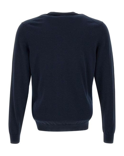 Eleventy Blue Long-Sleeve Knitted Jumper for men