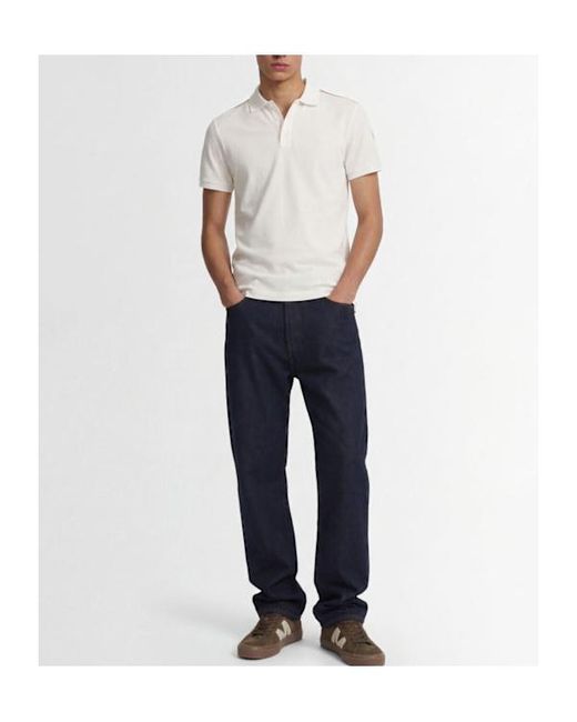 Moncler White Tricolor-Trimmed Cotton Polo Shirt for men