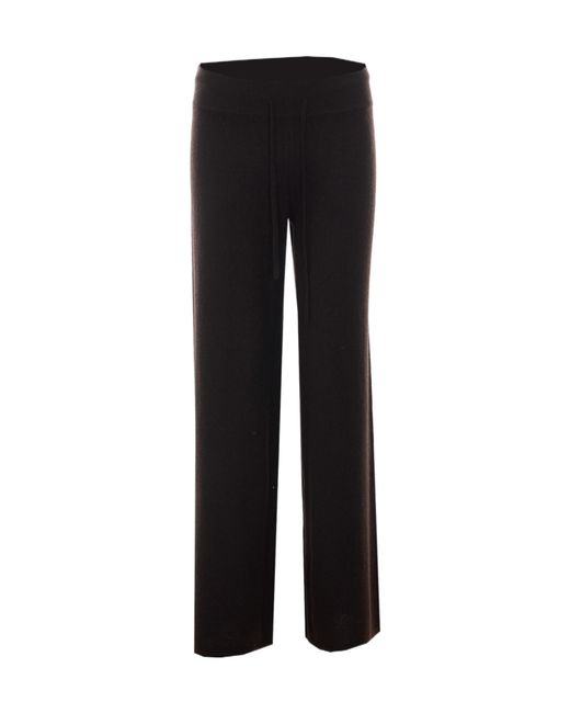 Lisa Yang Black Drawstring Wide-Leg Knitted Trousers
