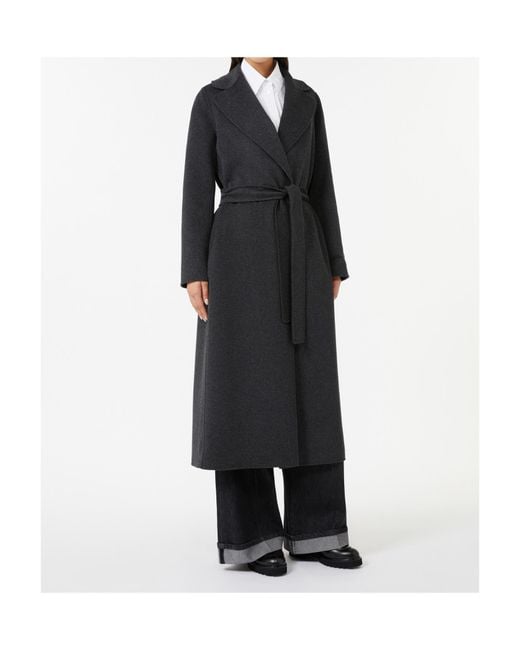 Max Mara Black 'S Poldo Belted Long-Sleeved Coat