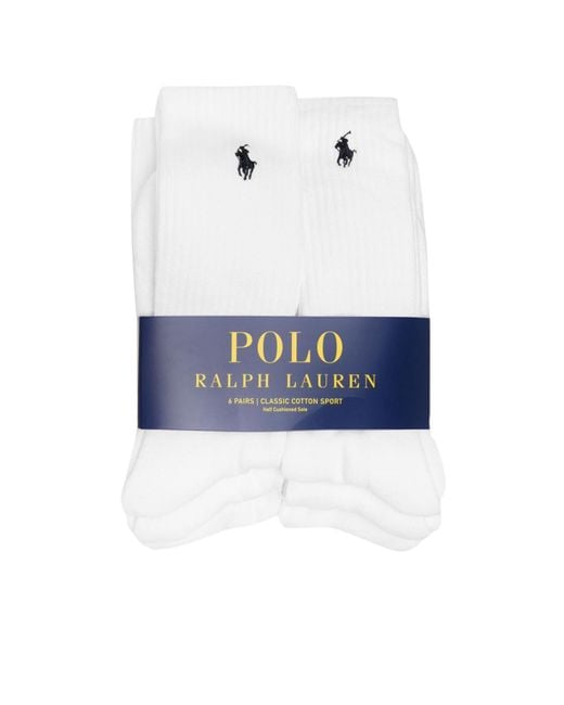 Polo Ralph Lauren White 6-Pair Socks for men